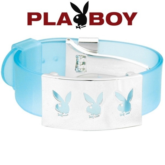 PLAYBOY Jewelry - Playboy Bracelet Bunny Stainless Steel Blue Cuff